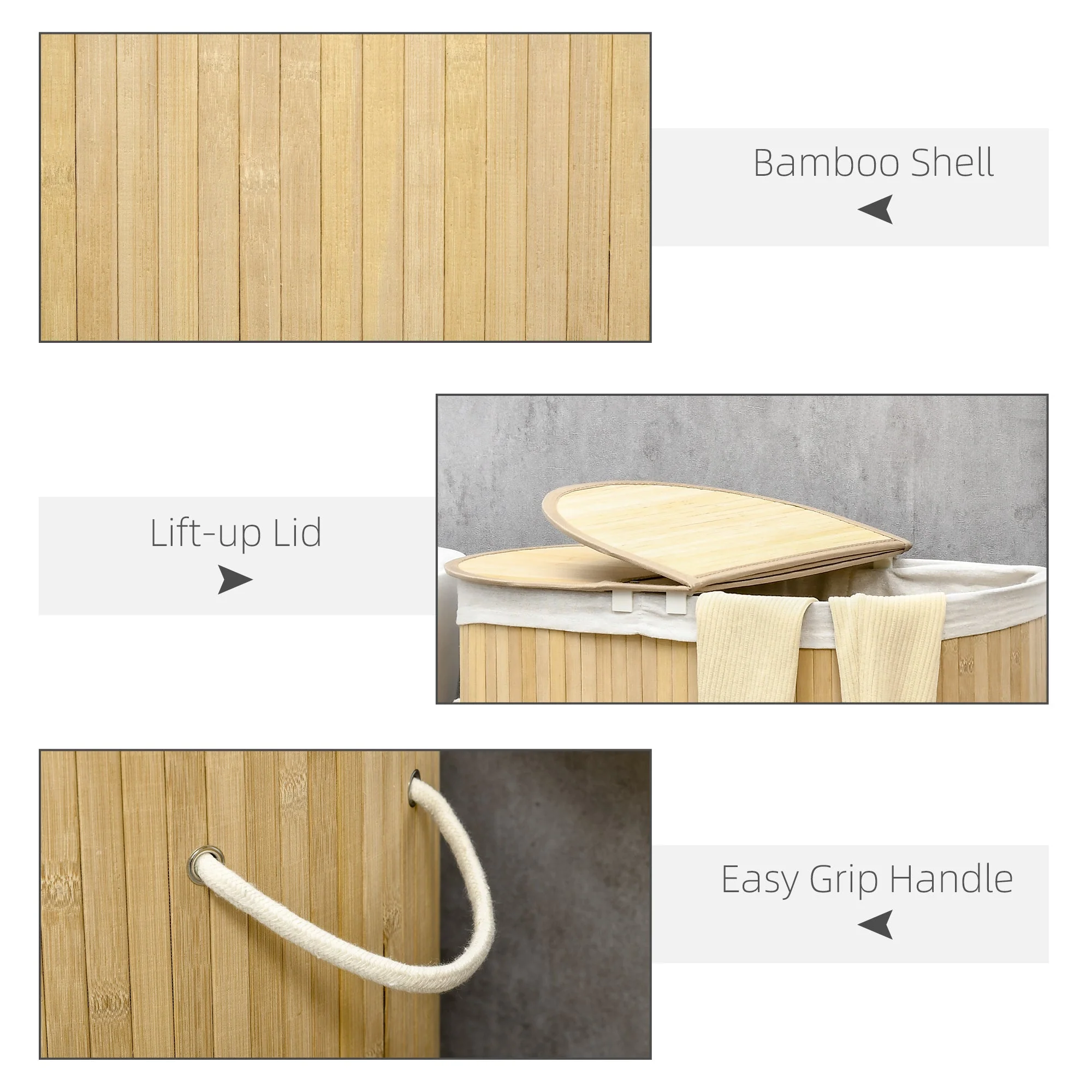 Bamboo Laundry Basket With Lid - Image 7