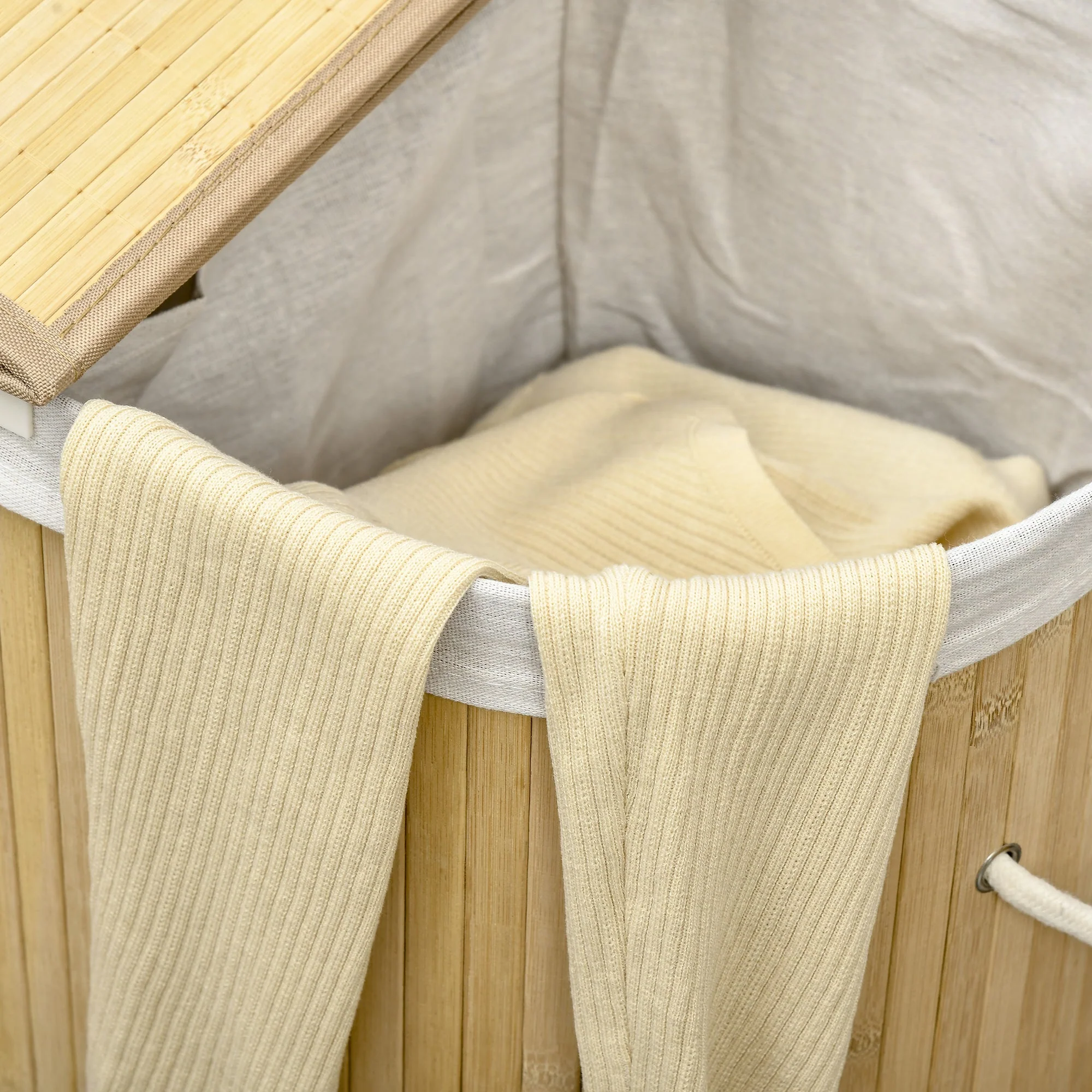 Bamboo Laundry Basket With Lid - Image 9