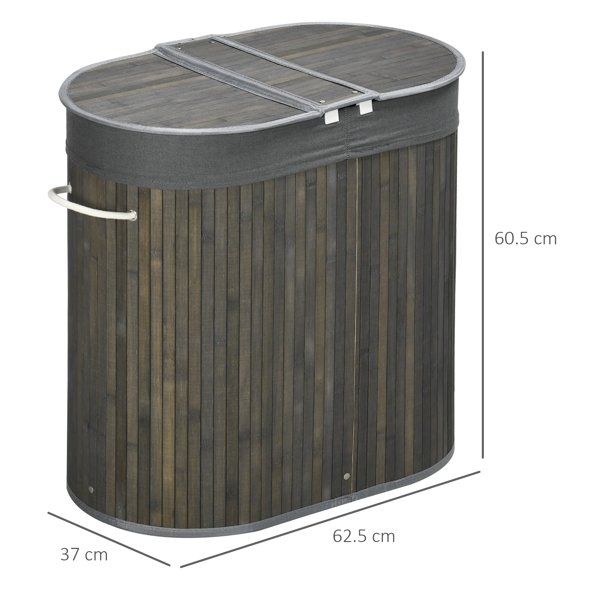 Bamboo Laundry Basket With Lid - Image 3