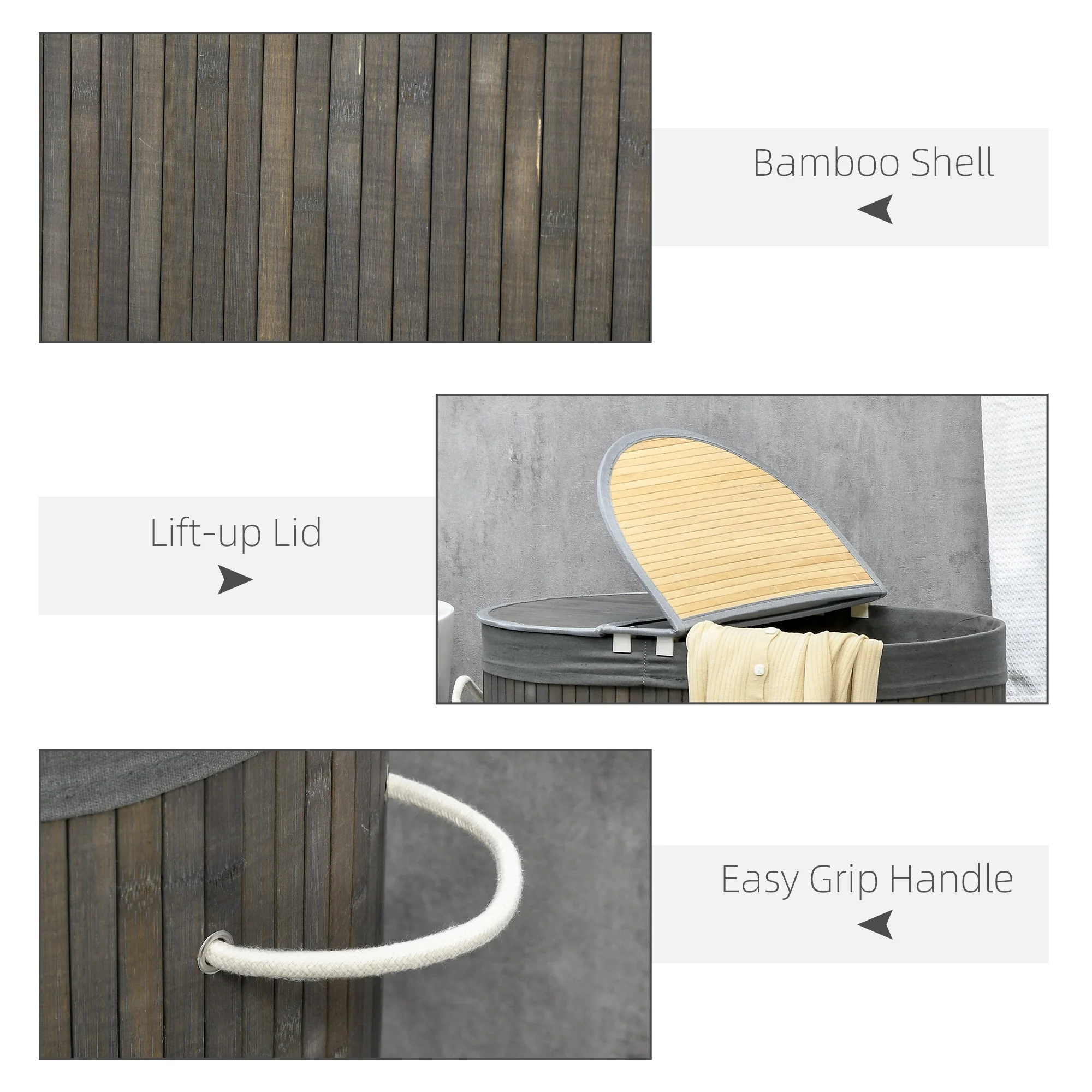 Bamboo Laundry Basket With Lid - Image 7