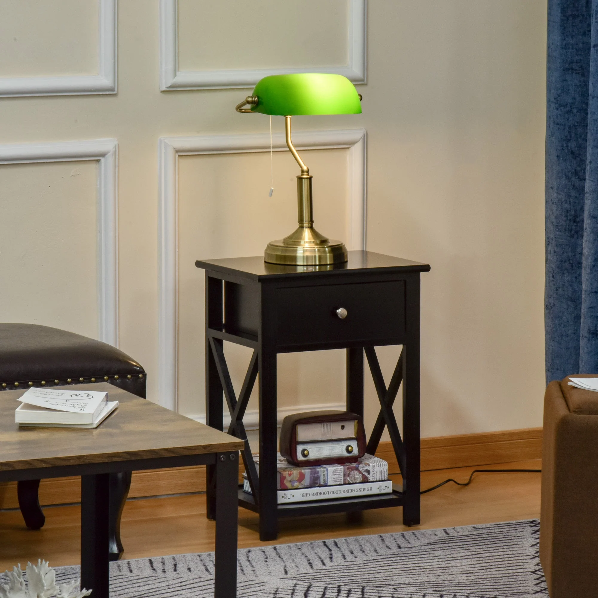 Banker's Table Lamp w/ Antique Bronze Base - Image 2