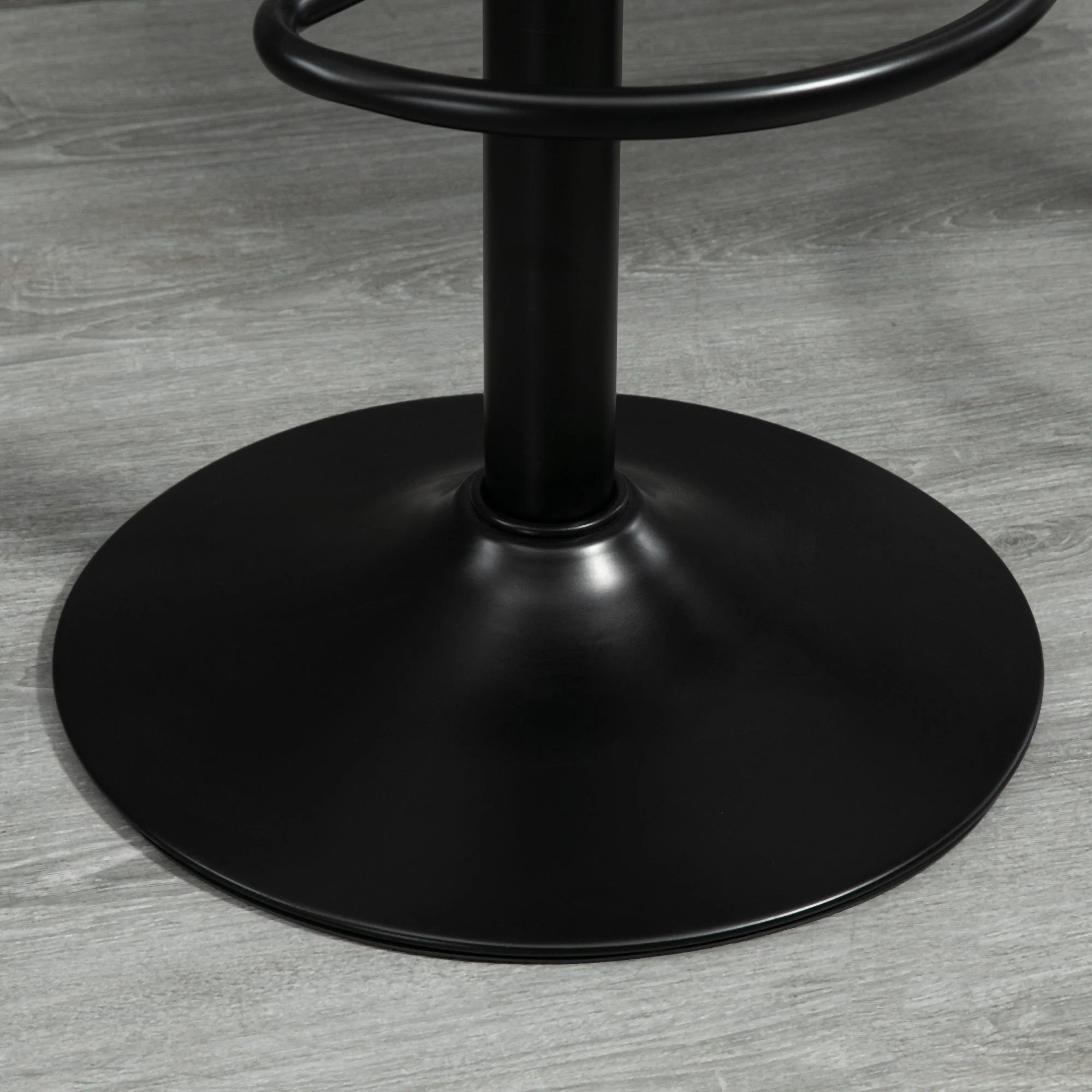 Bar Stool Set of 2 Microfiber Cloth Adjustable Height Armless Chairs with Swivel Seat - Image 8