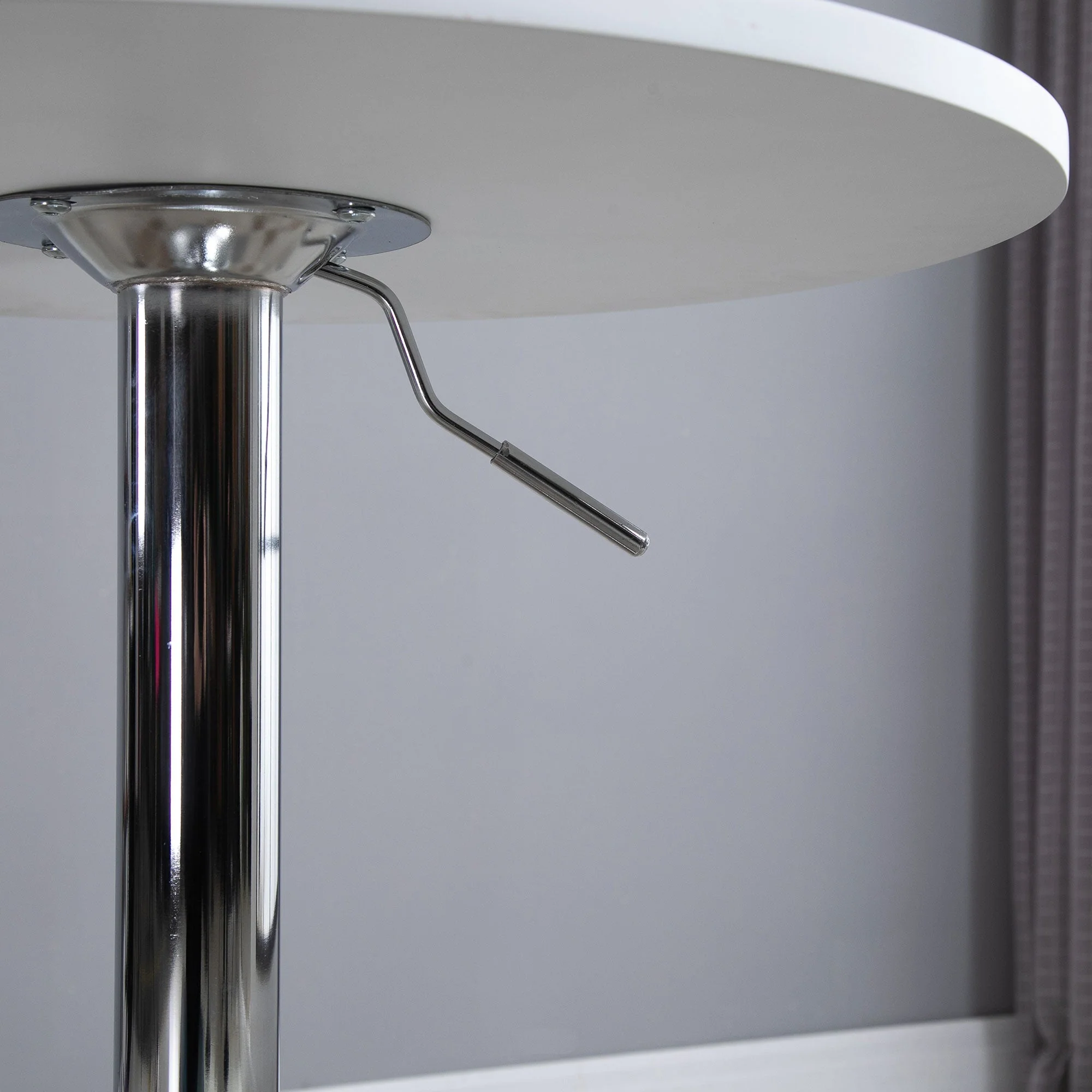 Bar Table ?60cm Adjustable Height Round Bistro Table w/ Swivel Top Metal Frame Counter Surface Stylish Kitchen Conservatory White - Image 9