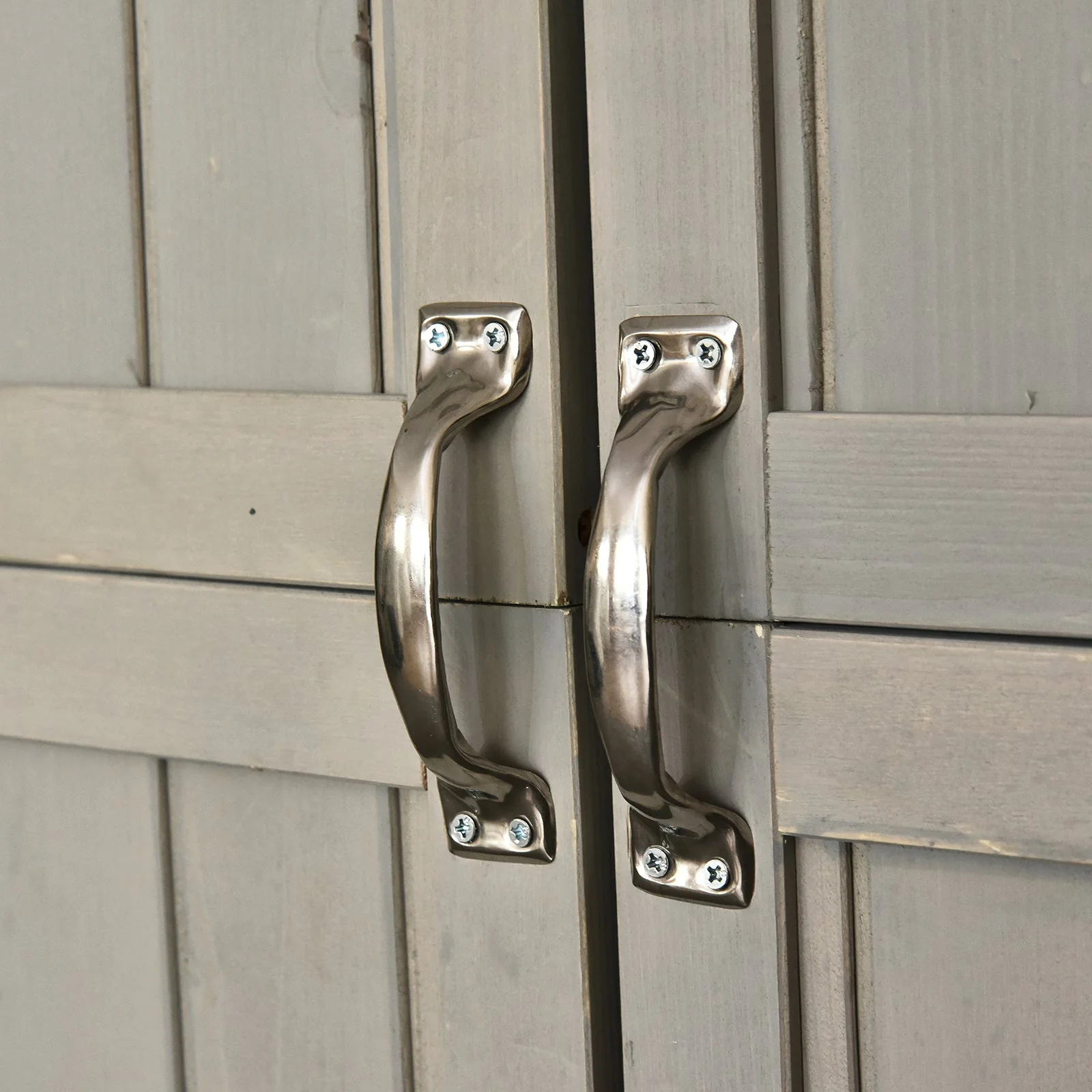 Barn 164cm Double Door Pent Garden Store Two Window Fir Wood Grey by Steadfast - Image 8