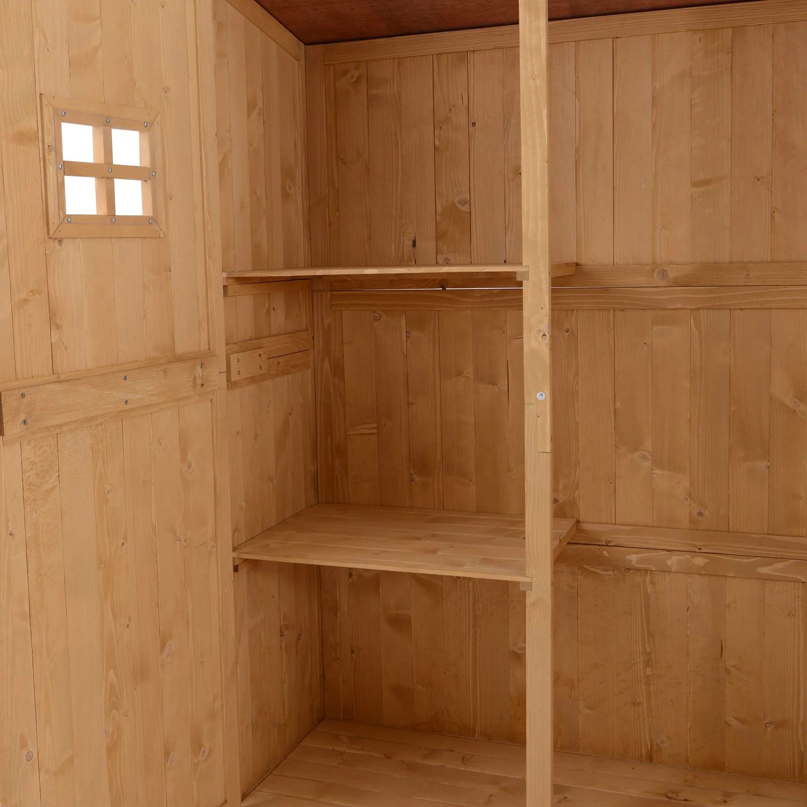 Barn 164cm Double Door Pent Garden Store Two Window Fir Wood Natural by Steadfast - Image 9