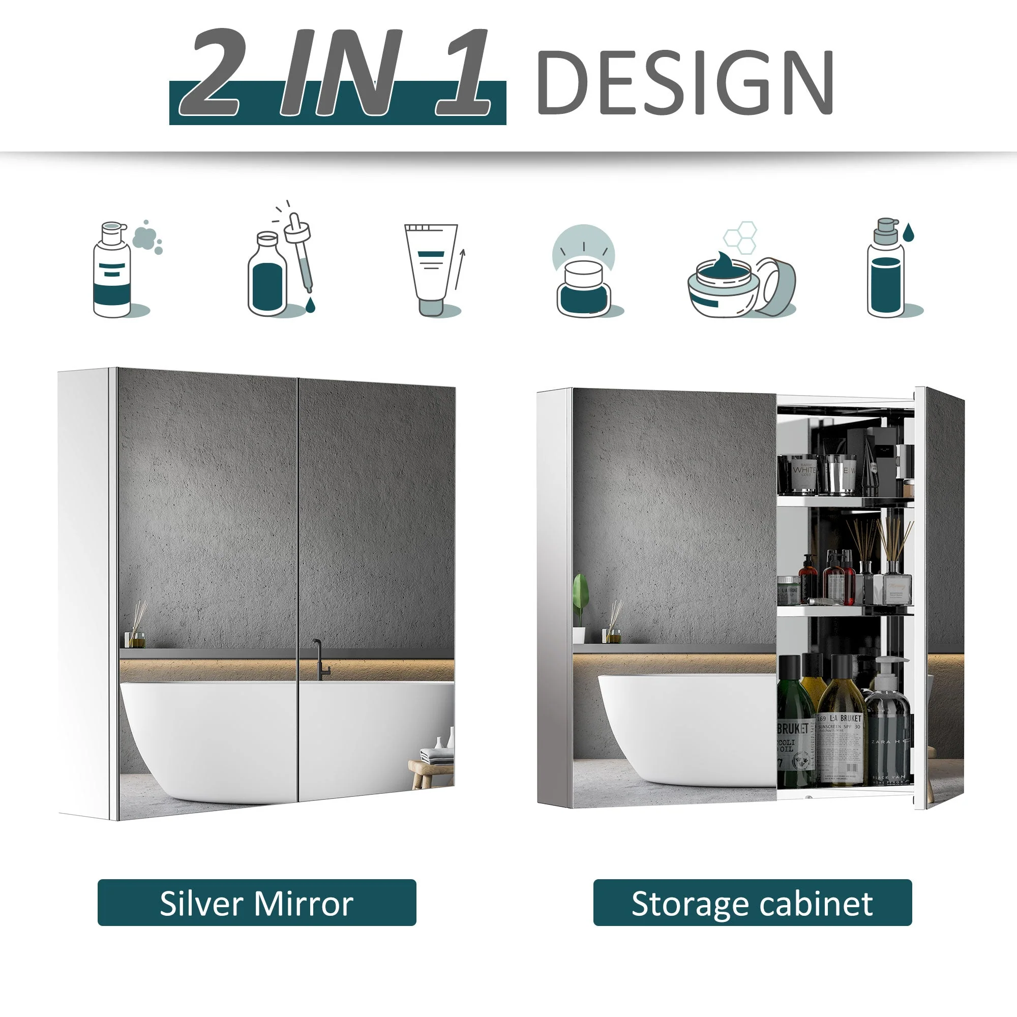 Bathroom Mirror Cabinet - Image 4