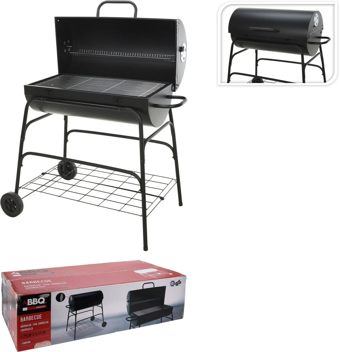 Charcoal Drum BBQ Steel 97cm by BBQ - Image 2