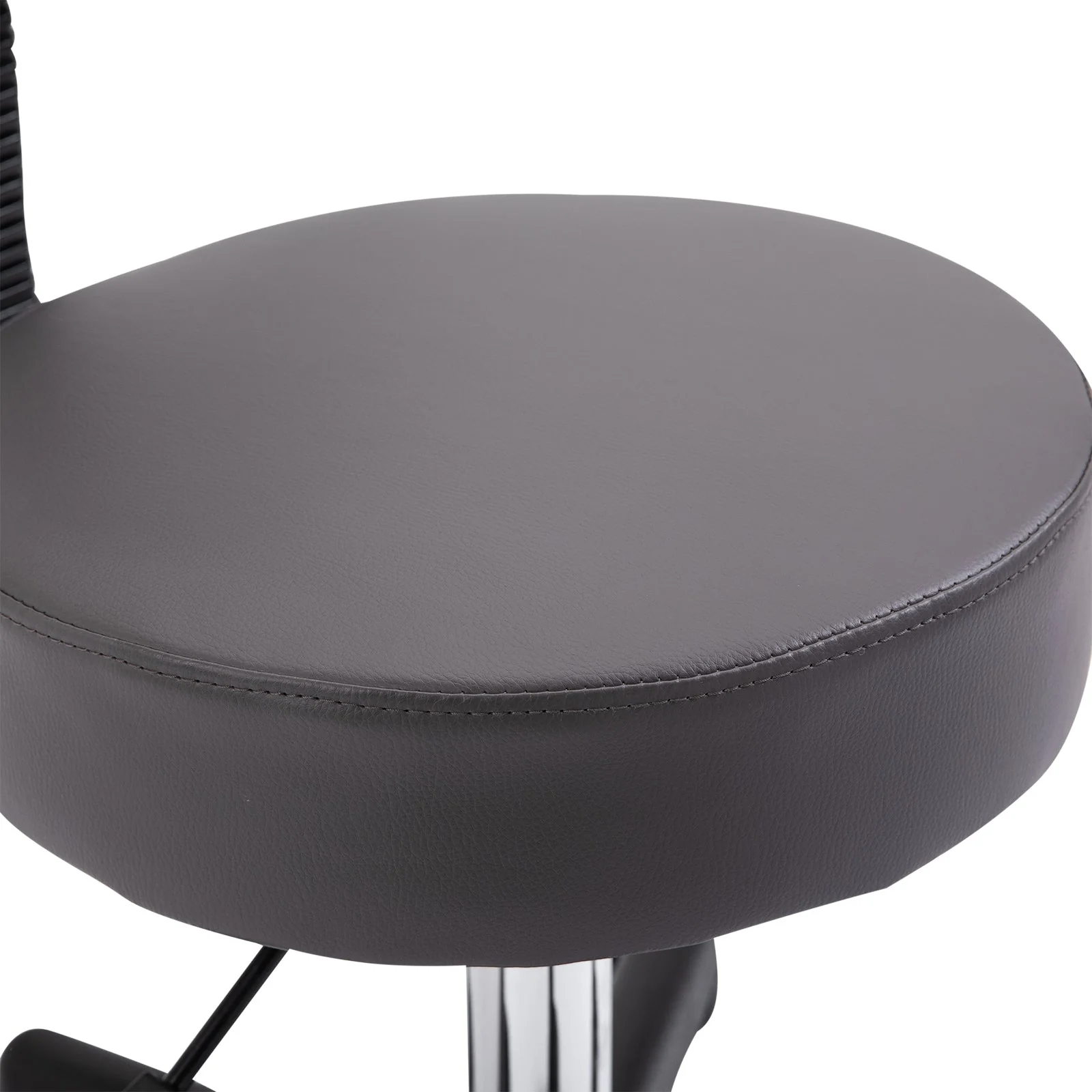 Beautician's Swivel Salon Chair w/ Padded Seat Back 5 Wheels Adjustable Height Salon Hairdressers Tattoo Spa Rolling Cushion Professional Grey - Image 8
