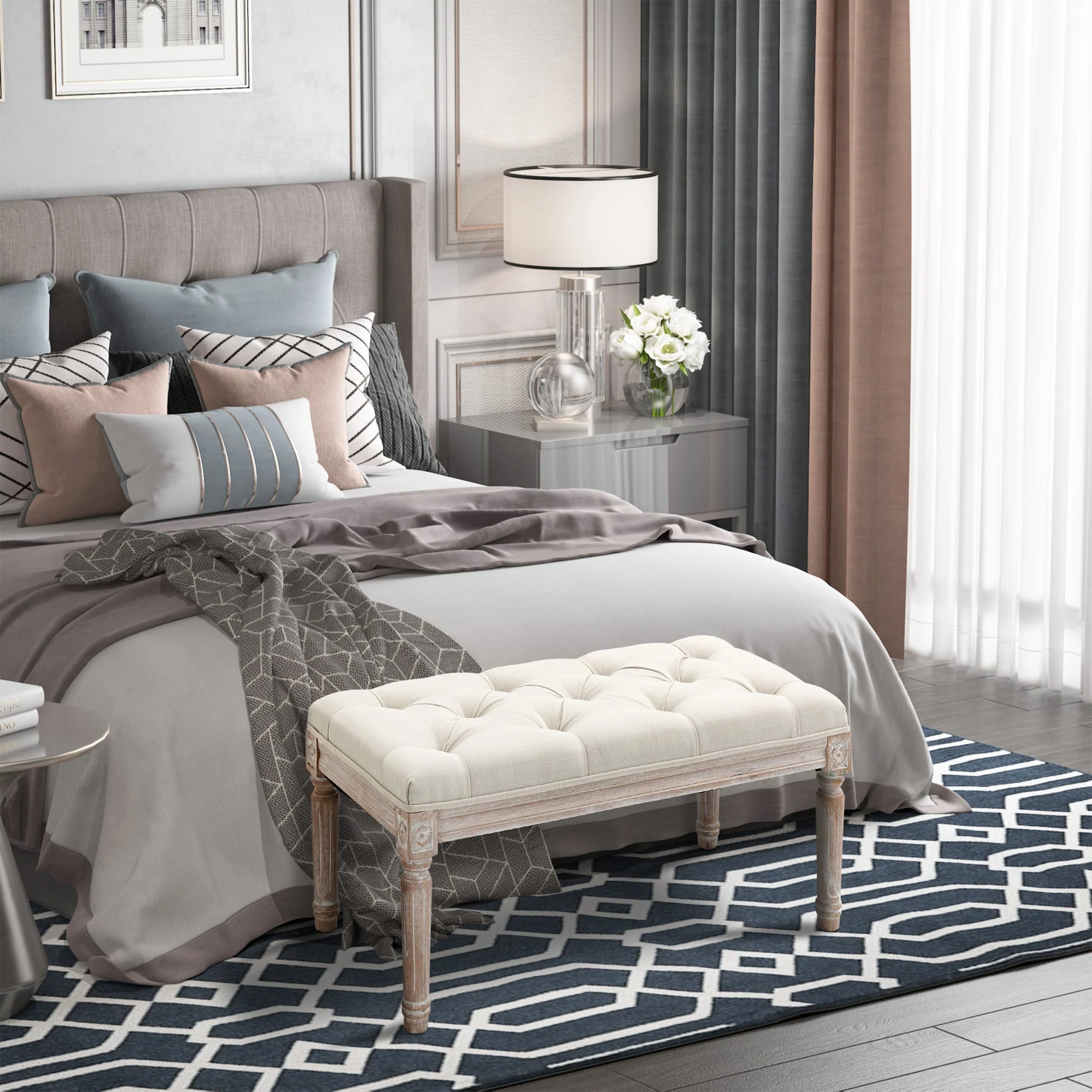 Bed End Stool Accent Bench - Image 2