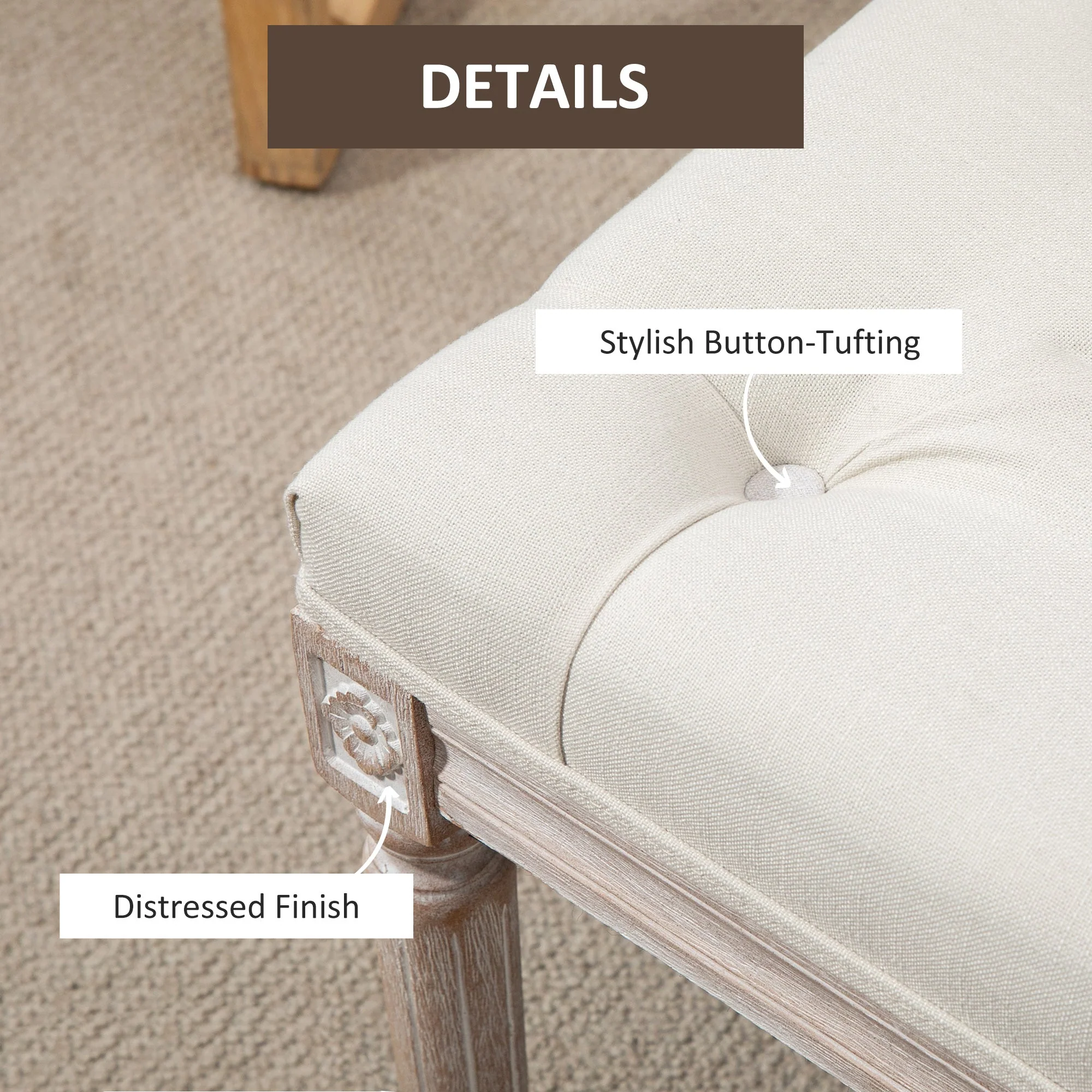 Bed End Stool Accent Bench - Image 4