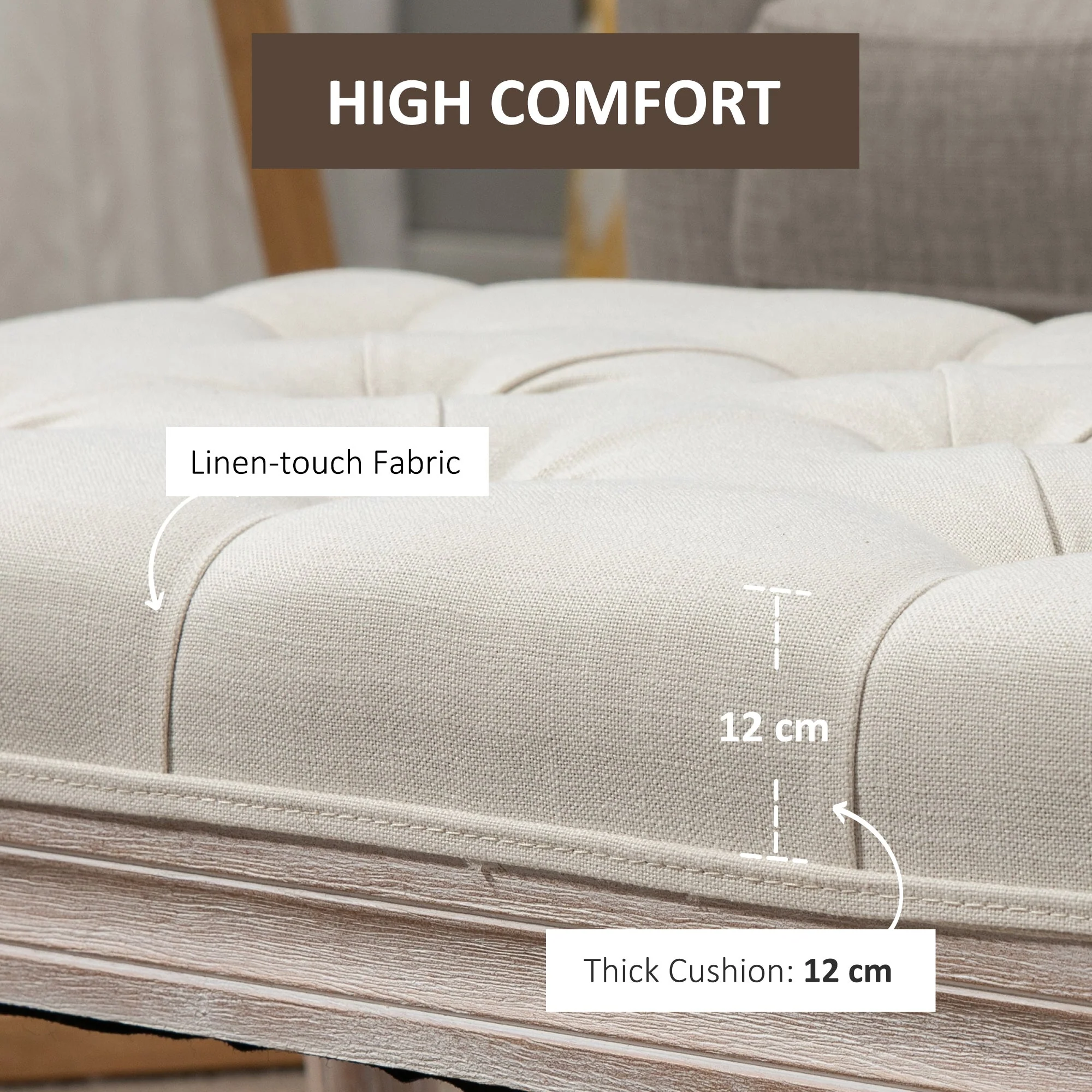 Bed End Stool Accent Bench - Image 6