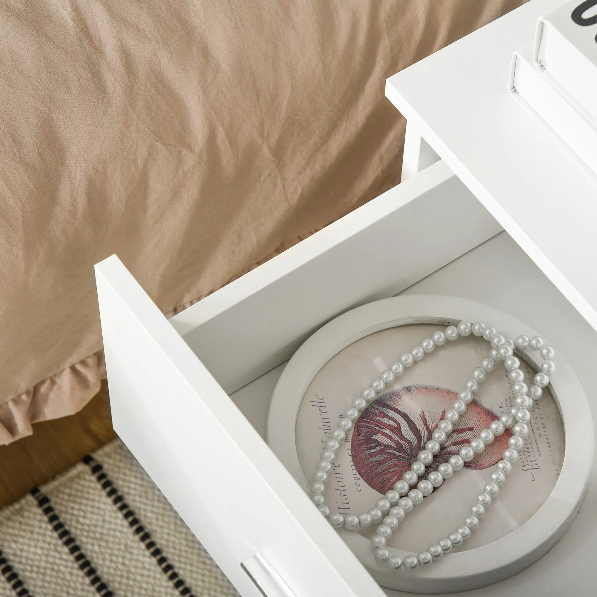 Bedside Table with 2 Drawers - Image 8