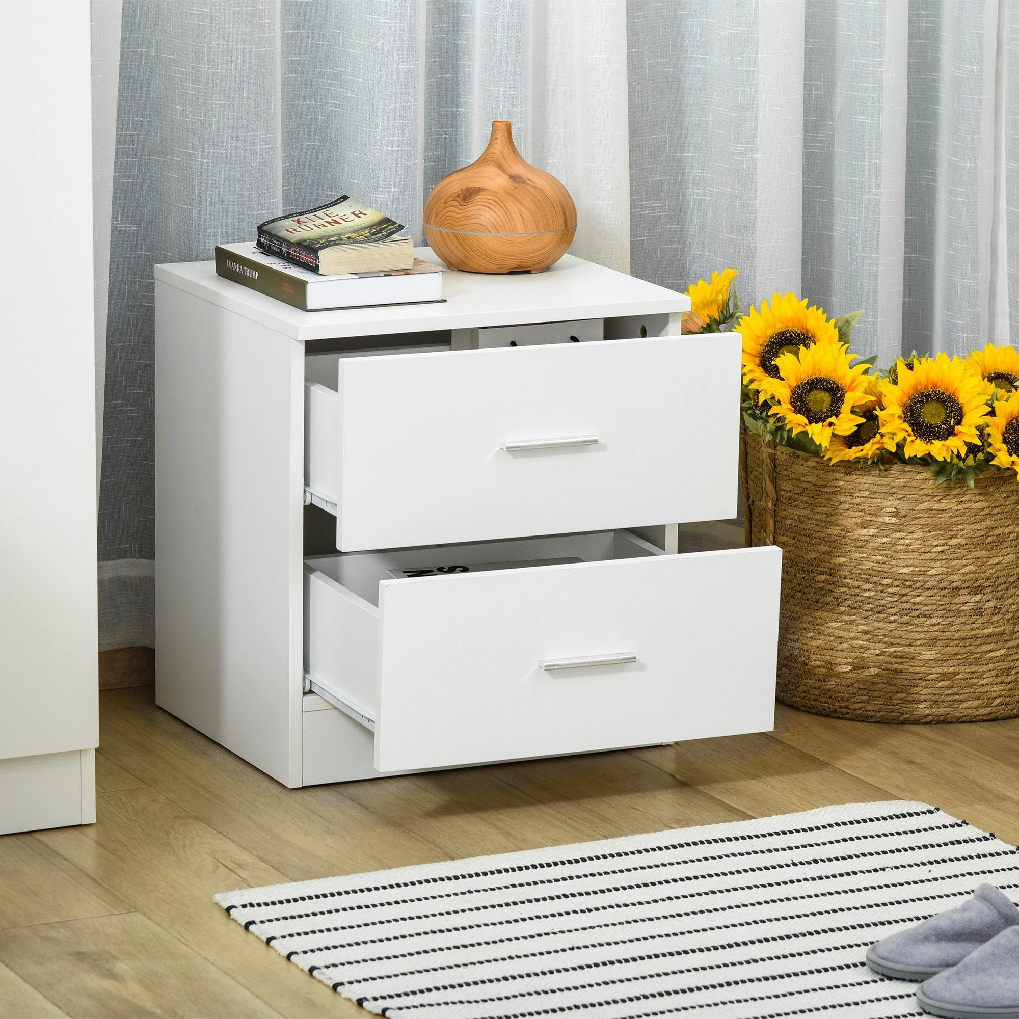 Bedside Table with 2 Drawers - Image 9