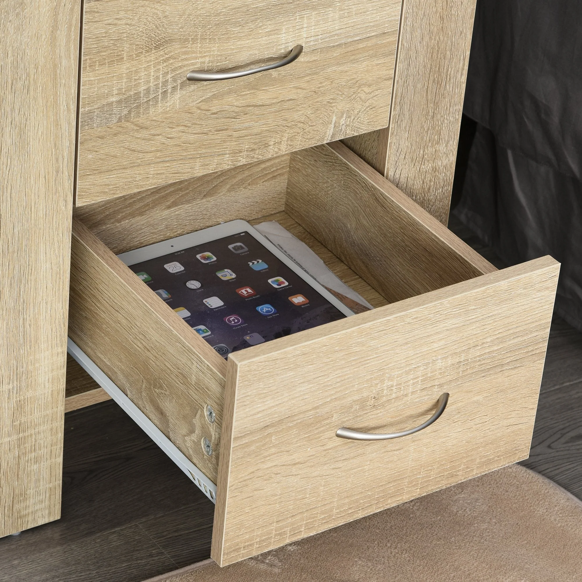 Bedside Table with 2 Drawers - Image 6