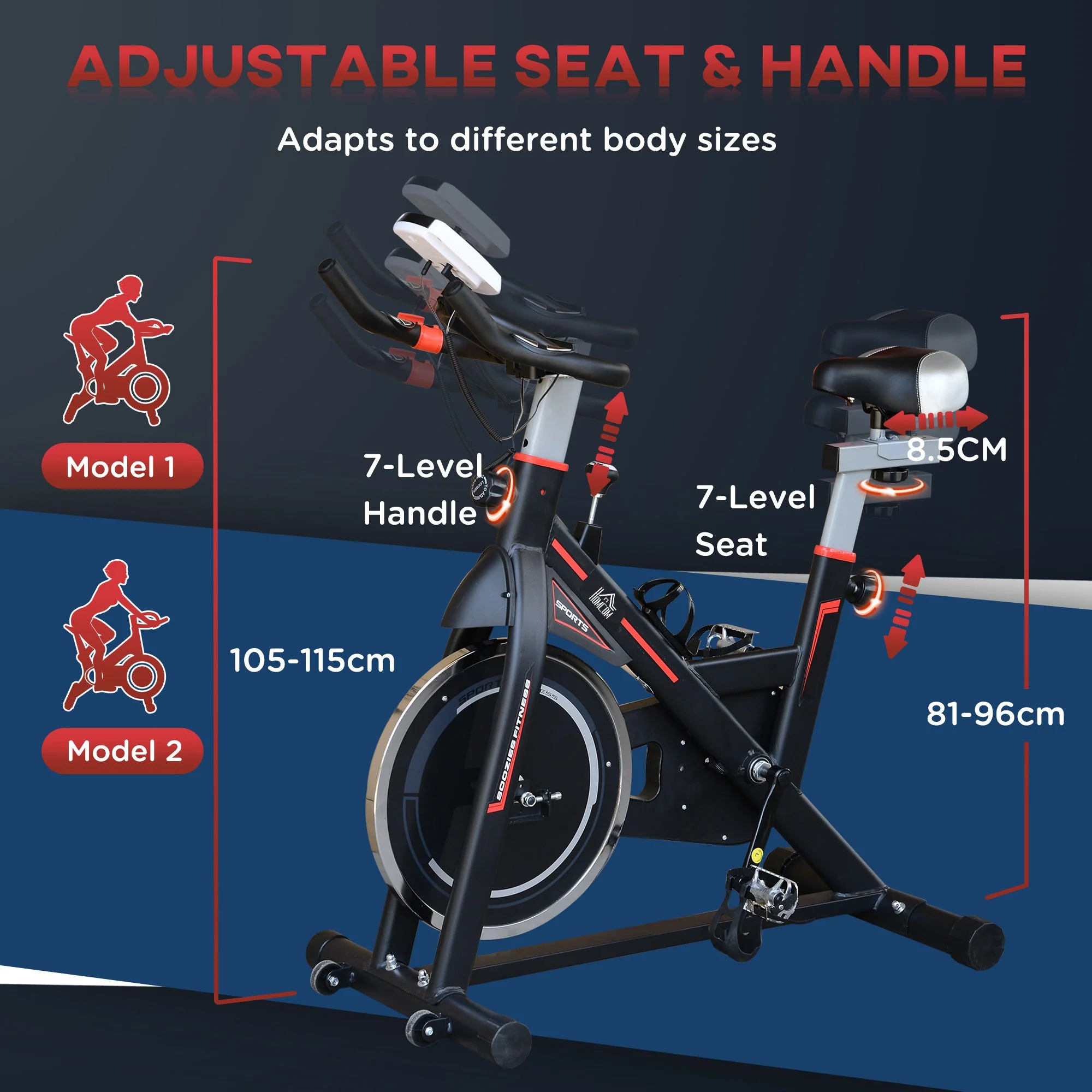 Belt-Driven Exercise Bike Home Fitness Trainer W/ Adjustable Resistance - Image 5