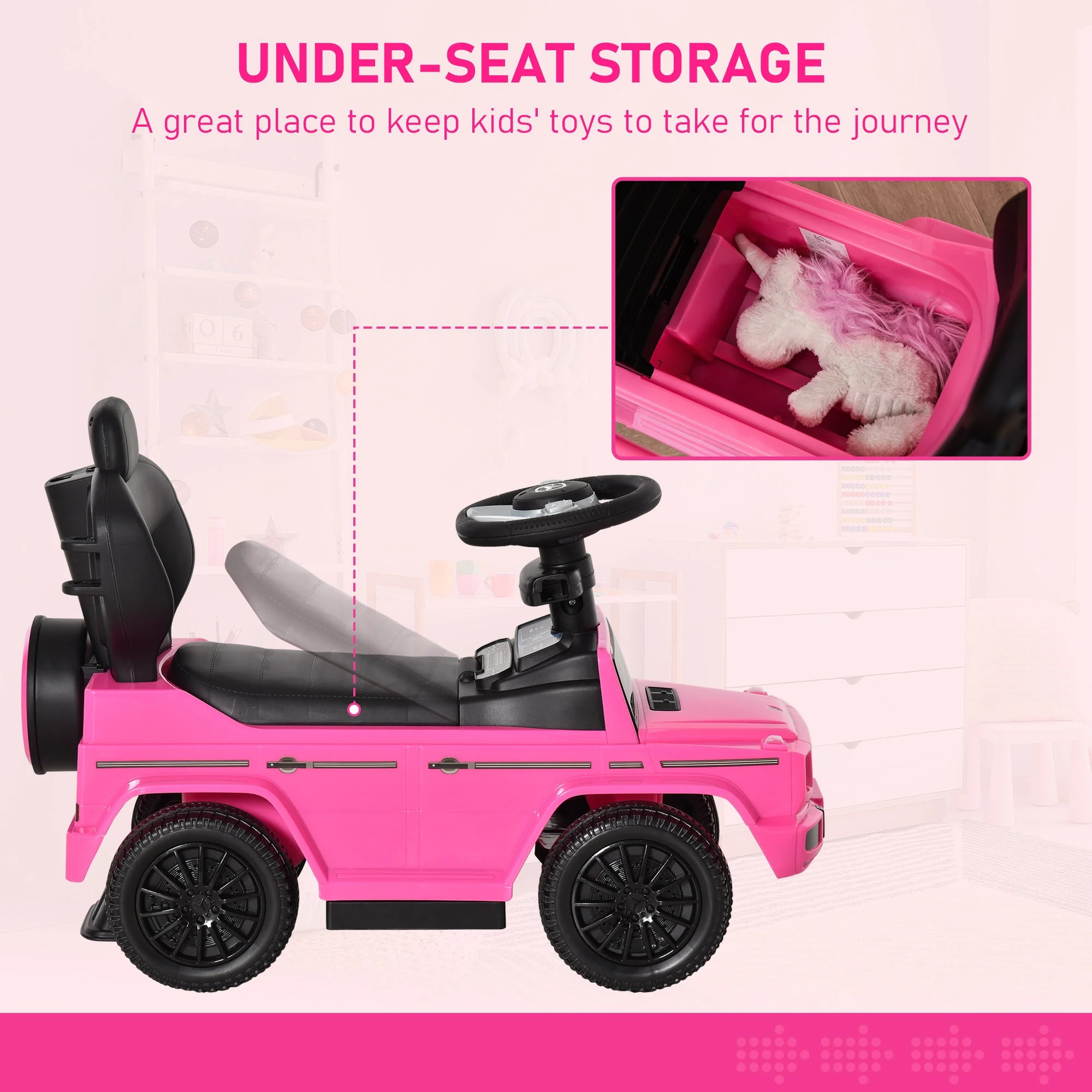 Benz G350 Ride-On Push Along Car Sliding Walker Floor Slider Stroller Toddler Vehicle - Image 6