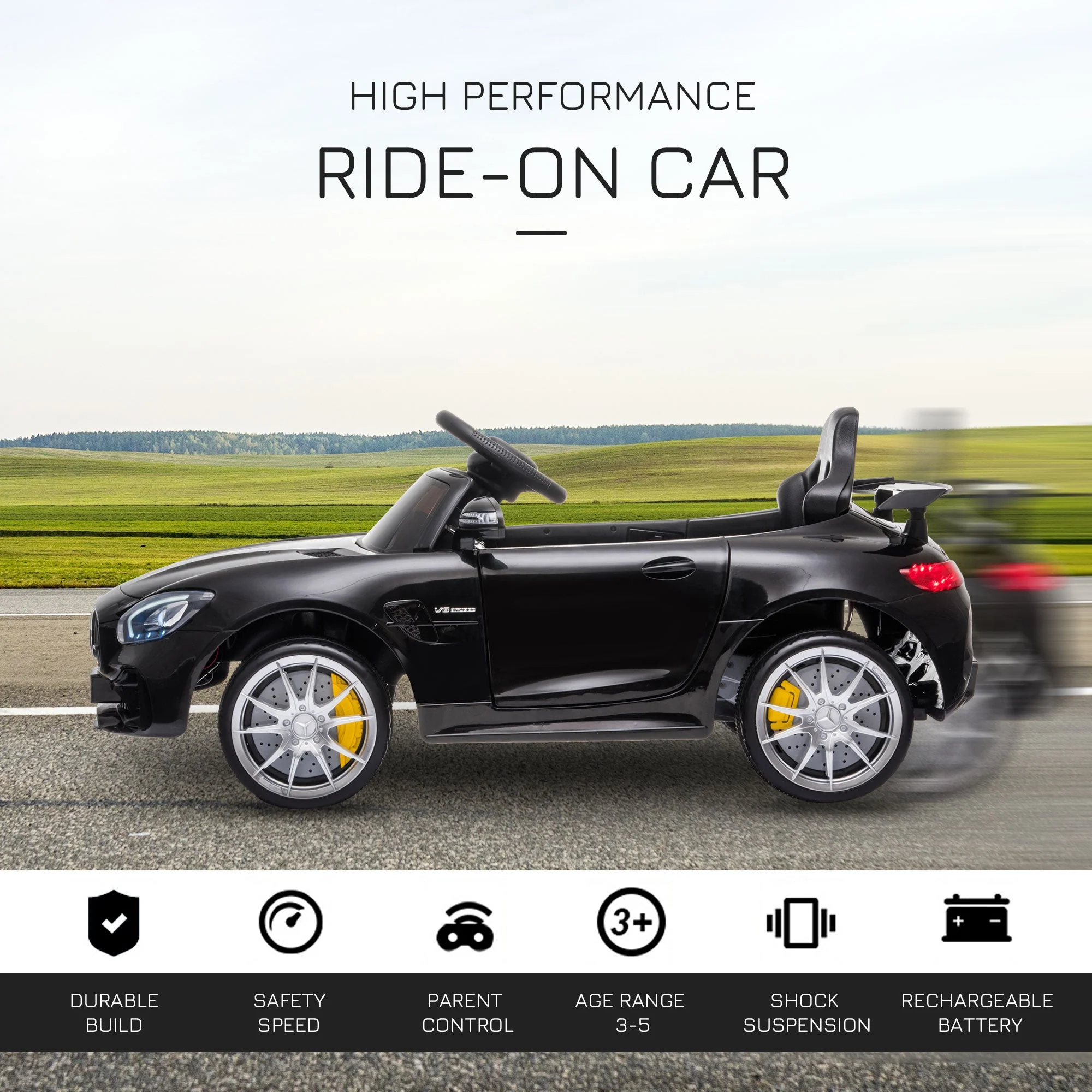 Benz GTR 12V Kids Electric Car Ride On Toy w/ Remote Control MP3 - Image 4