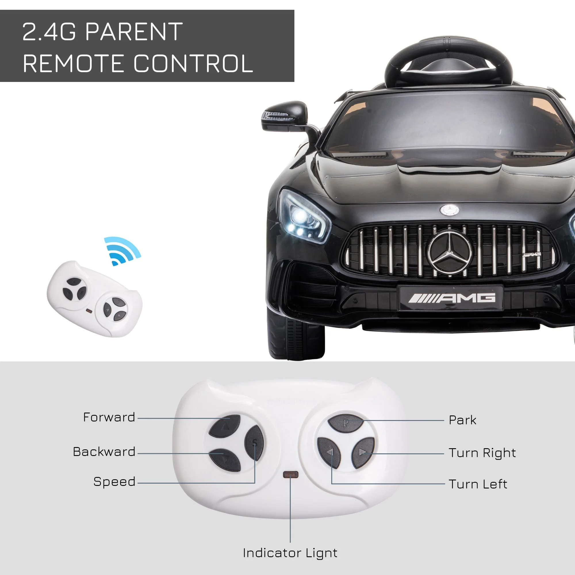 Benz GTR 12V Kids Electric Car Ride On Toy w/ Remote Control MP3 - Image 6
