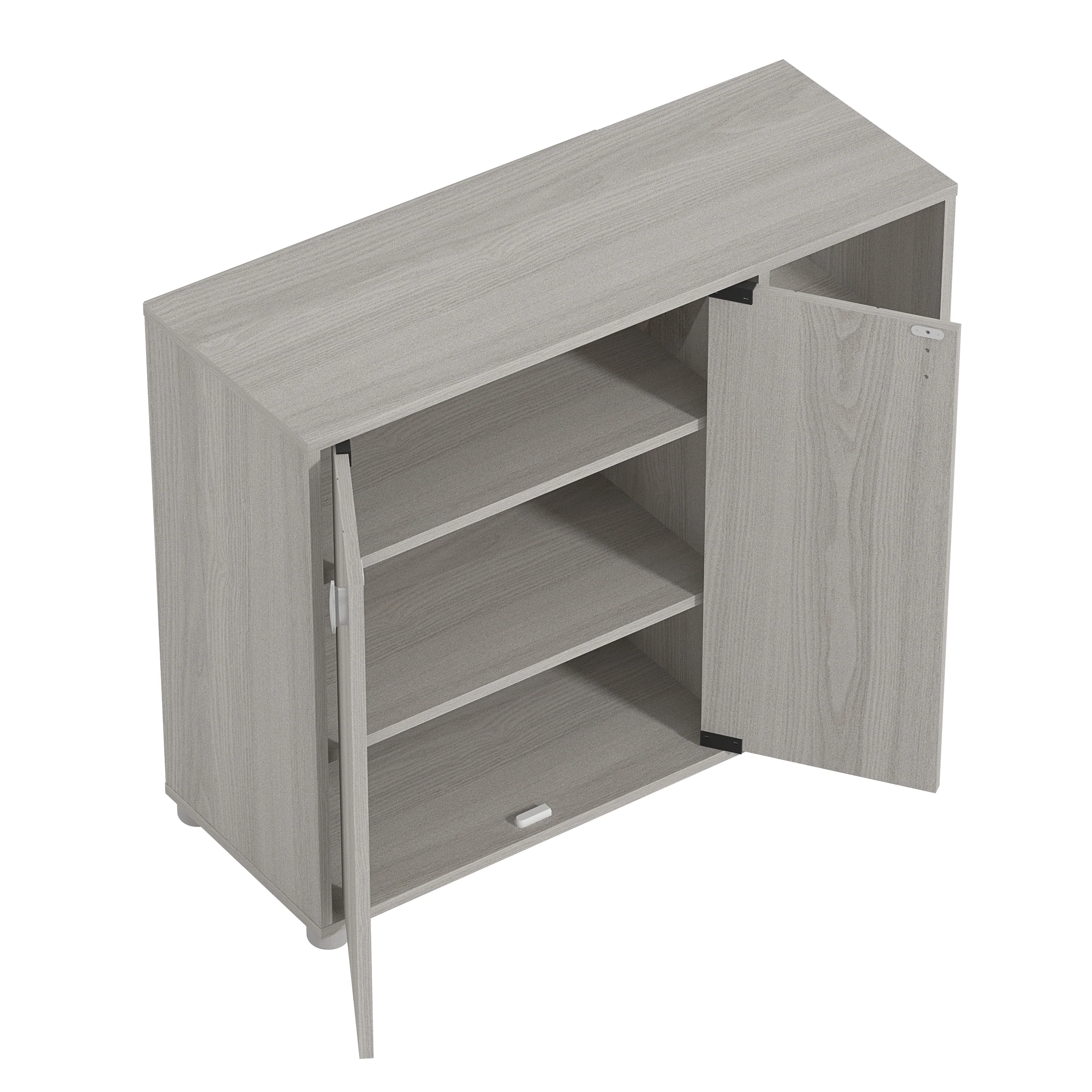 Bideford Shoe Storage Light Grey 2 Doors 6 Shelves - Image 4