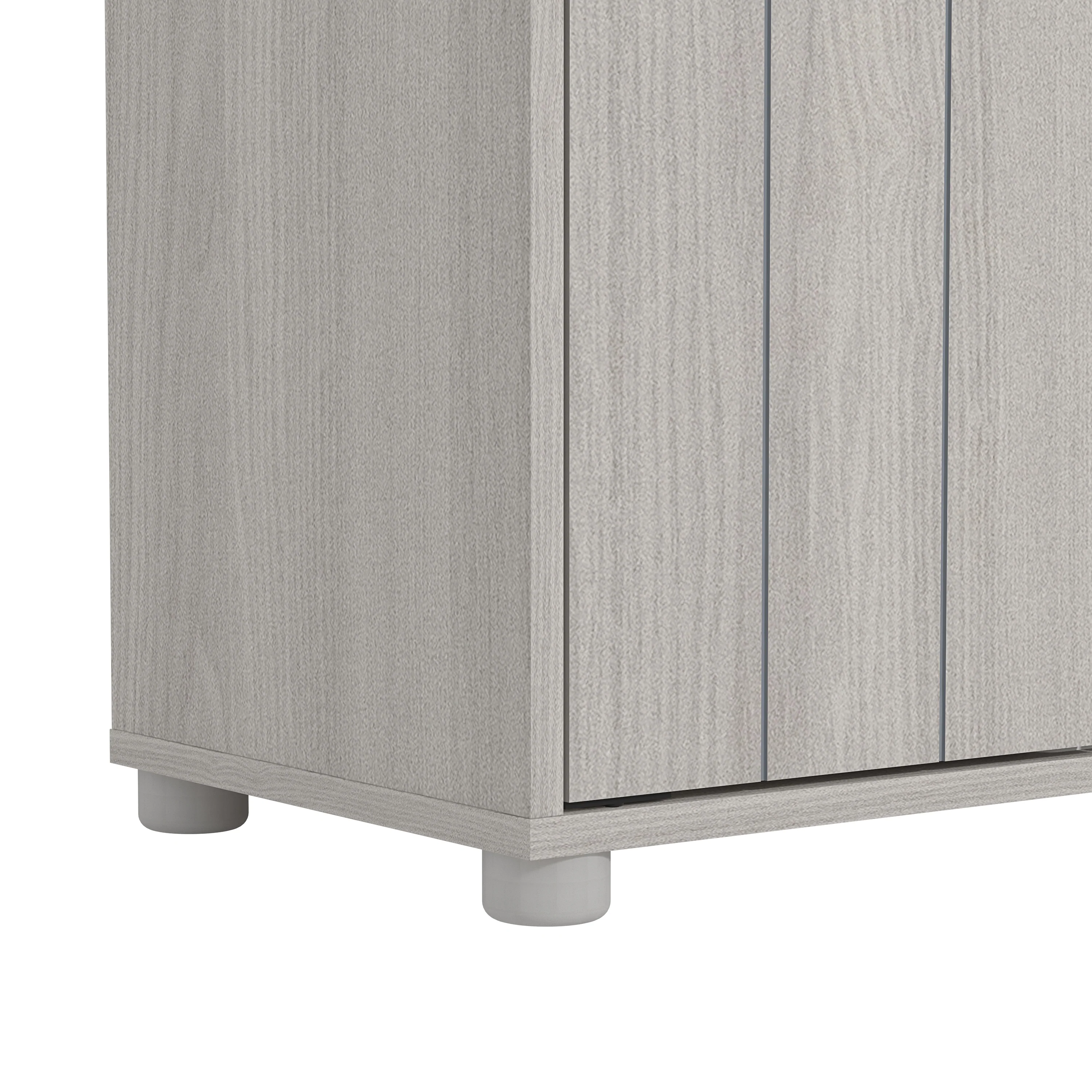 Bideford Shoe Storage Light Grey 2 Doors 6 Shelves - Image 5