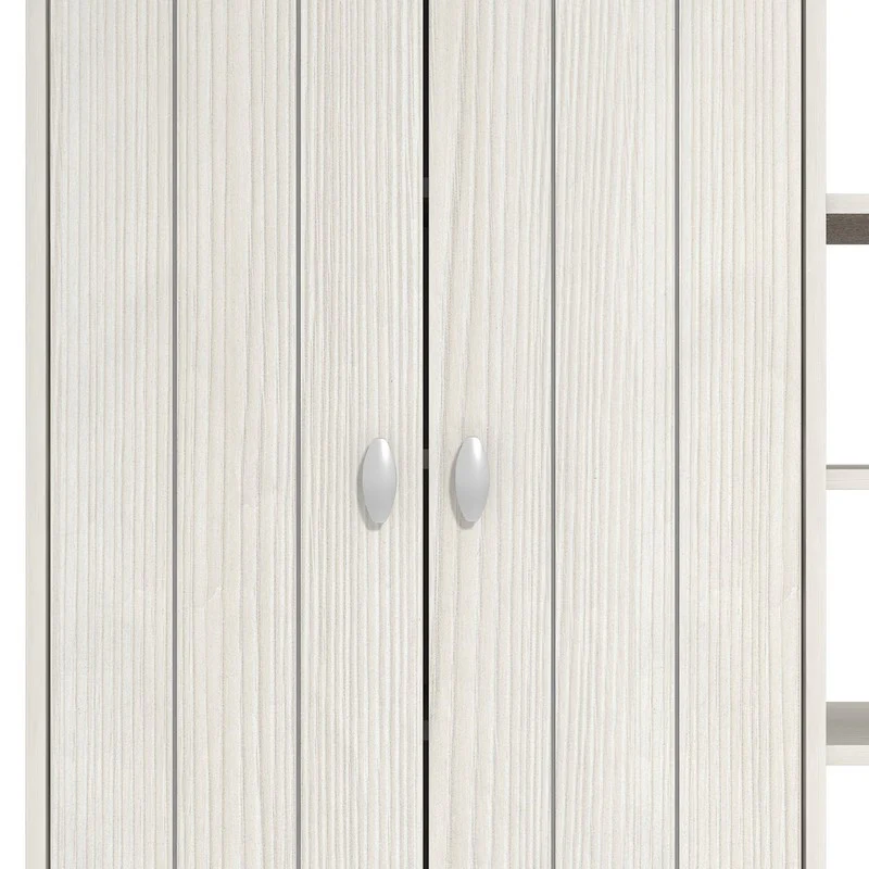 Bideford Tall Shoe Storage White 2 Doors 12 Shelves - Image 7