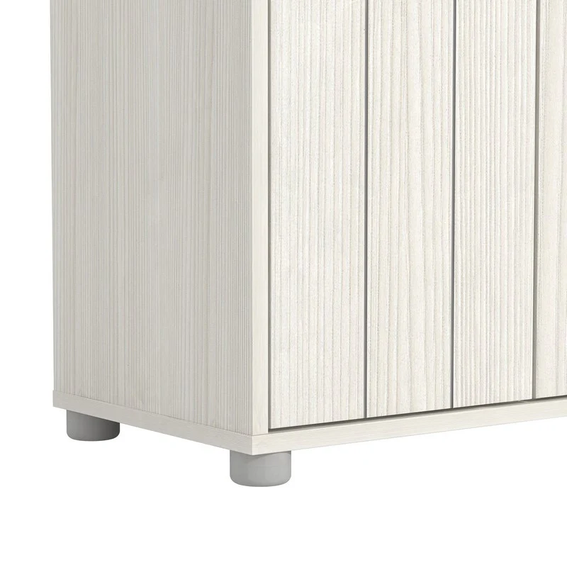 Bideford Tall Shoe Storage White 2 Doors 12 Shelves - Image 8