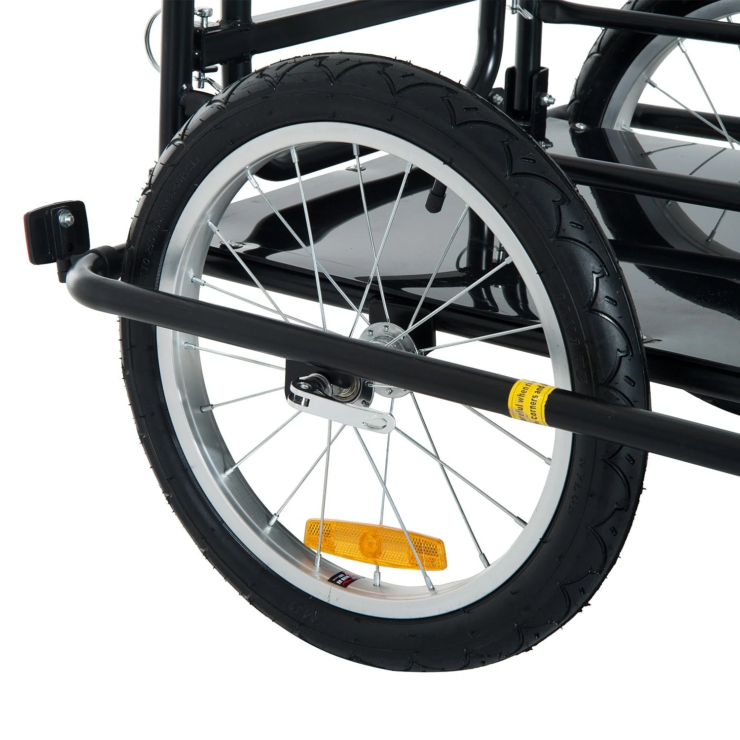 Bike Cargo Trailer in Steel Frame Extra Bicycle Storage Carrier with Hitch-Black - Image 7