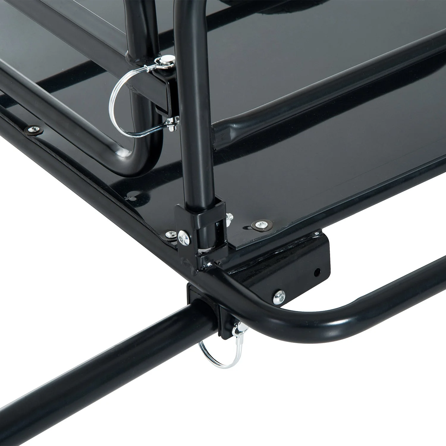 Bike Cargo Trailer in Steel Frame Extra Bicycle Storage Carrier with Hitch-Black - Image 8