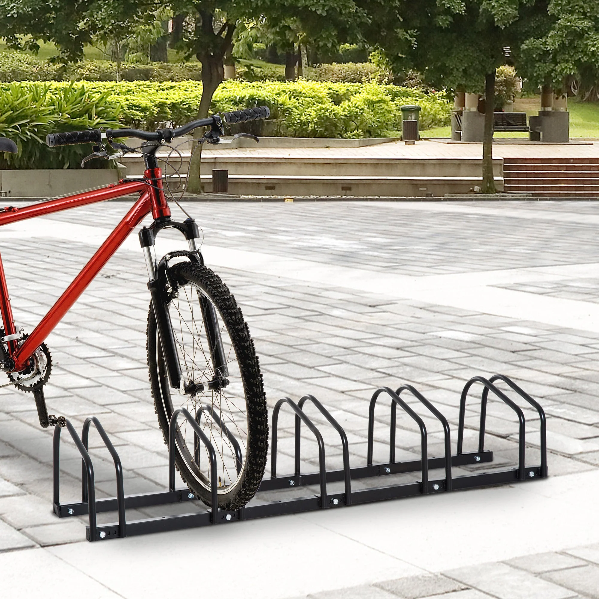 Bike Stand Parking Rack Floor or Wall Mount Bicycle Cycle Storage Locking Stand 5 Racks - Image 8