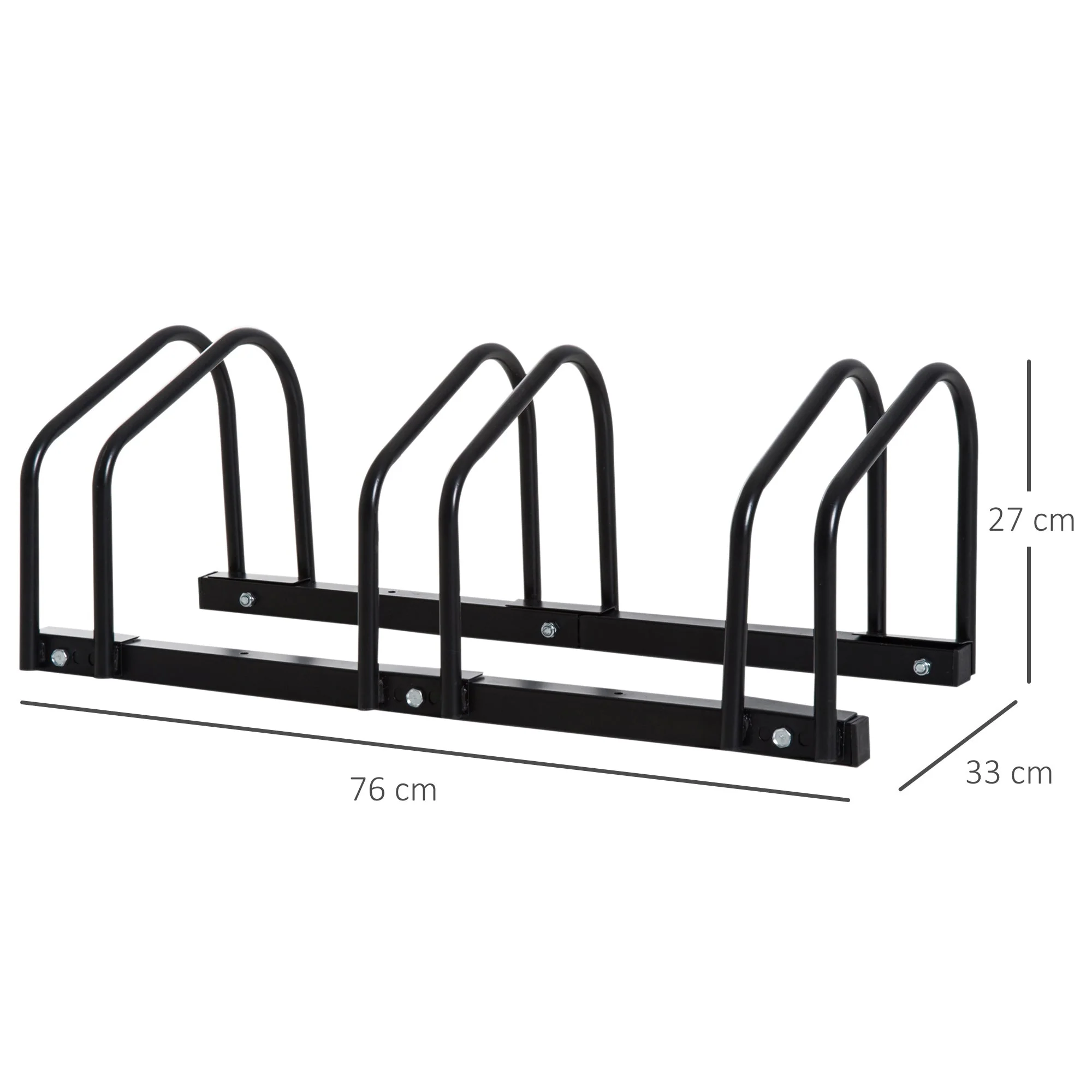 Bike Stand Parking Rack Floor or Wall Mount Bicycle Cycle Storage Locking Stand 76L x 33W x 27H 3 Racks - Image 3