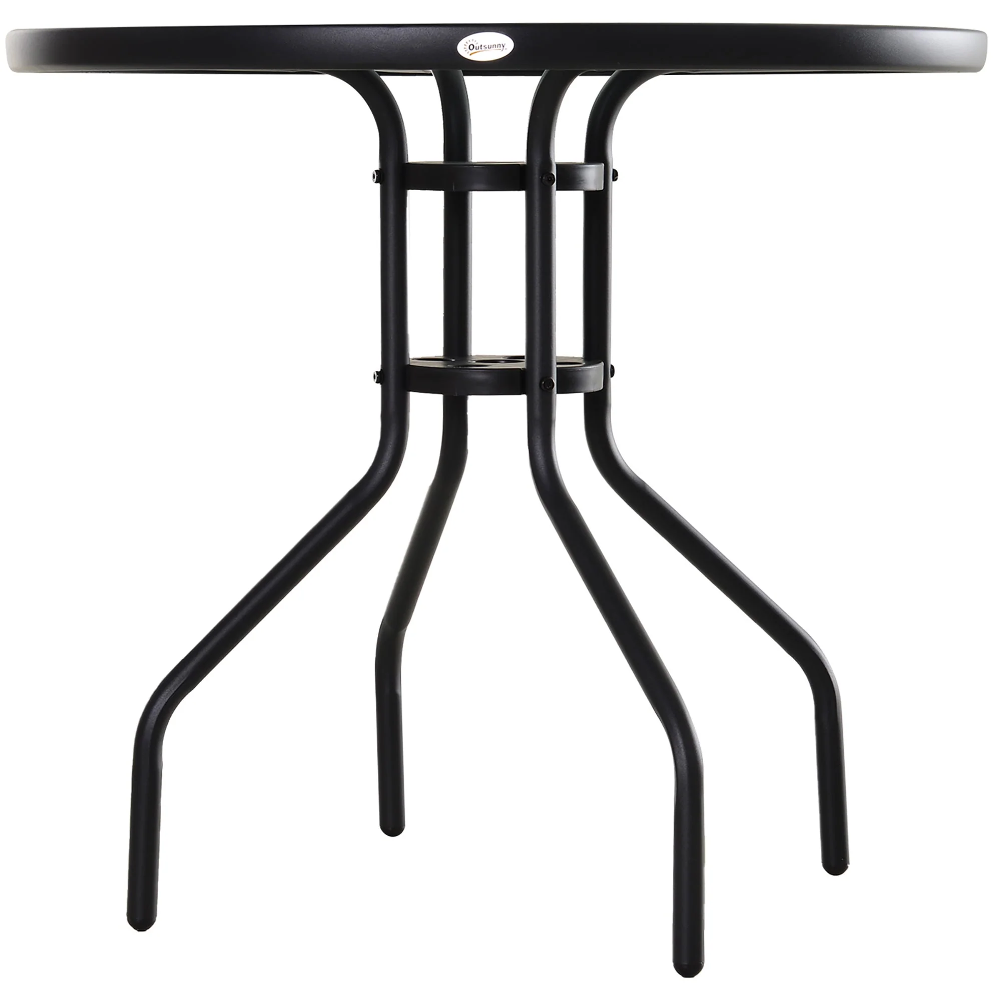 Bistro Table Outdoor Round Dining Coffee Table with Parasol Hole - Image 8
