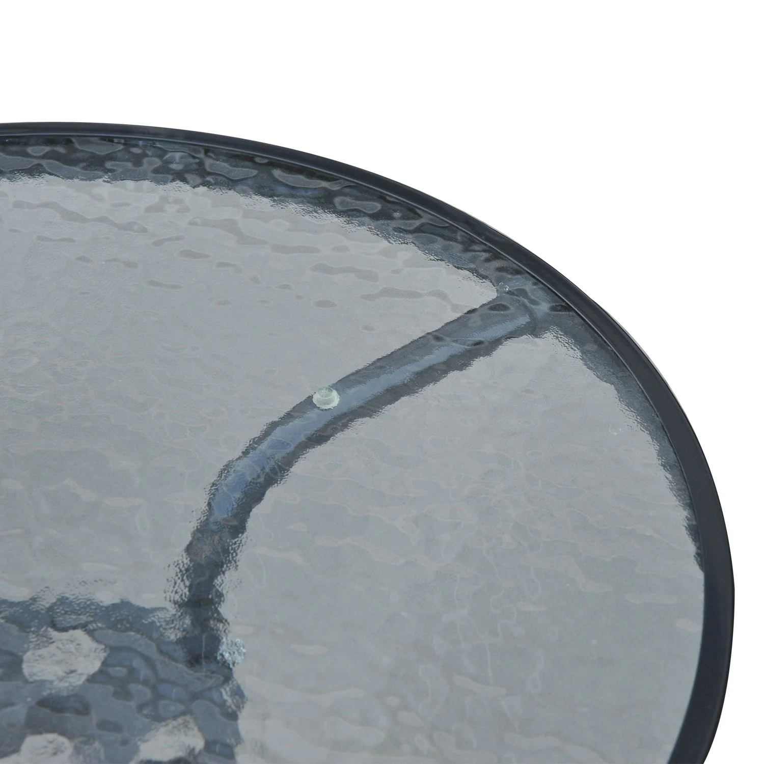 Bistro Table Outdoor Tempered Glass Top Table Garden Round Dining Table - 60cm Diameter - Image 5