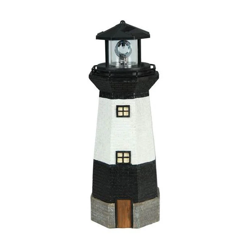 Black Lighthouse Solar Garden Light Ornament Decoration White LED by Bright Garden - Image 2