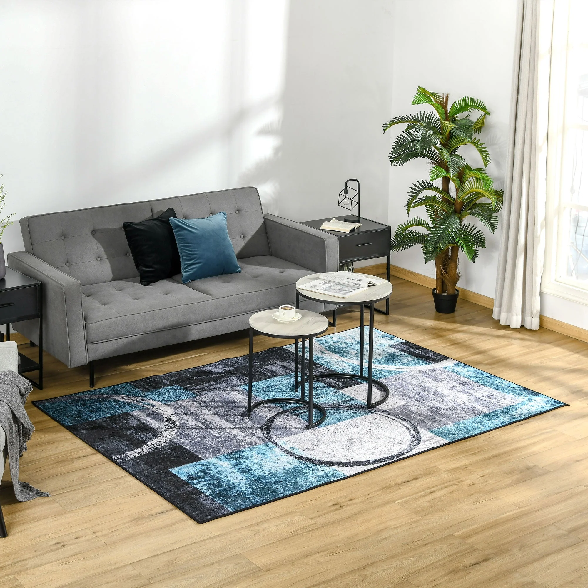 Blue Geometric Rug - Image 2