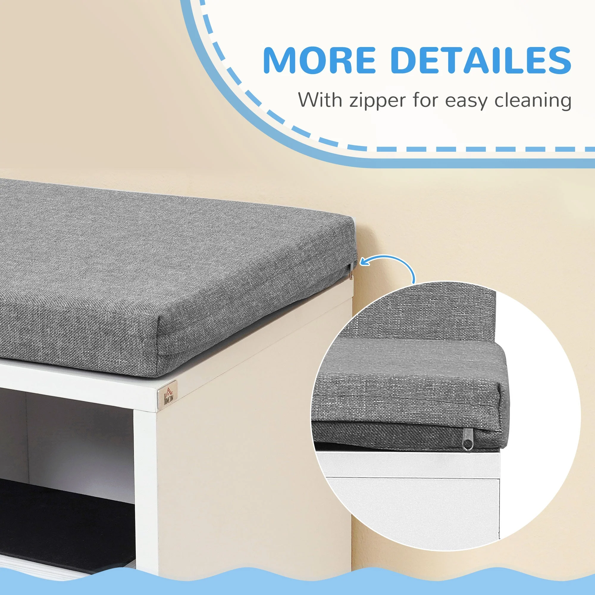Bookcase Storage Shelf with Cushioned Reading Seat - Image 6