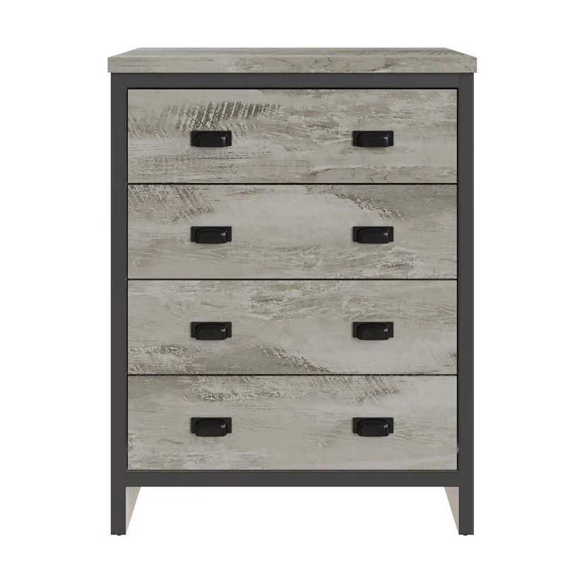 Boston Chest of Drawers Dark Grey 4 Drawers - Image 3