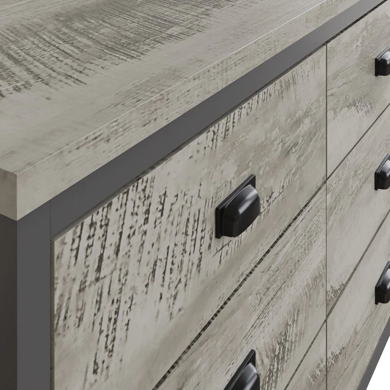 Boston Large Chest of Drawers Grey 6 Drawers - Image 2