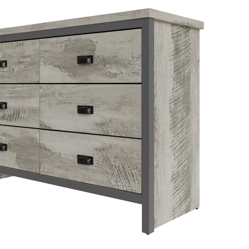 Boston Large Chest of Drawers Grey 6 Drawers - Image 3