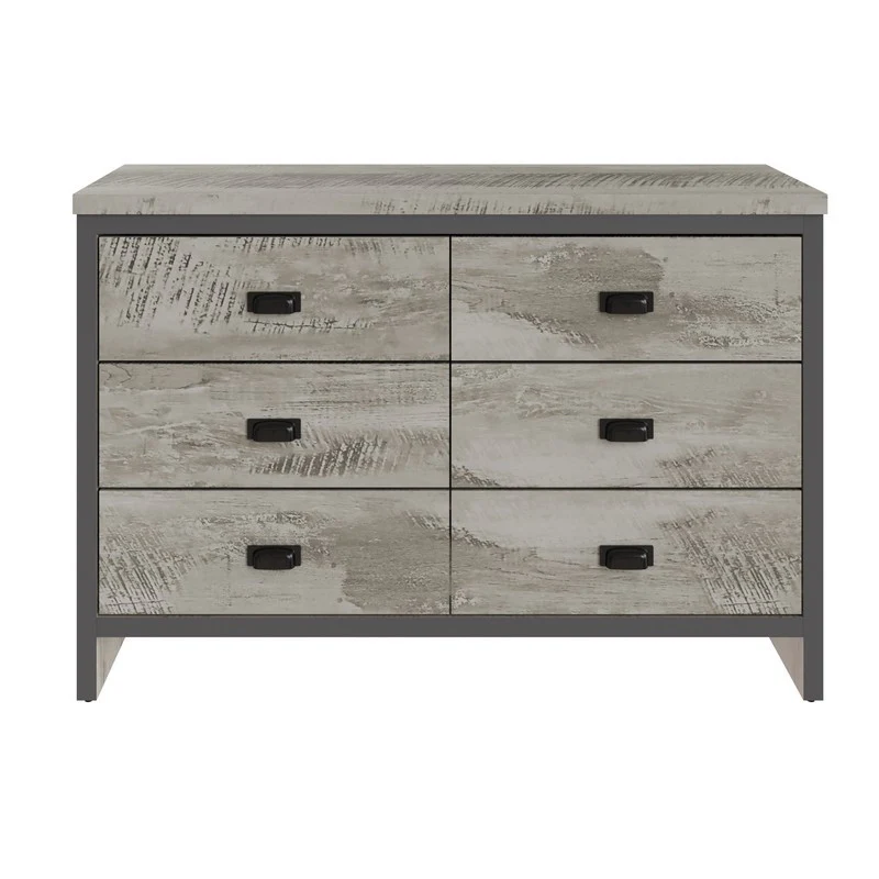 Boston Large Chest of Drawers Grey 6 Drawers - Image 4