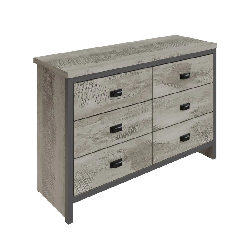 Boston Large Chest of Drawers Grey 6 Drawers - Image 5