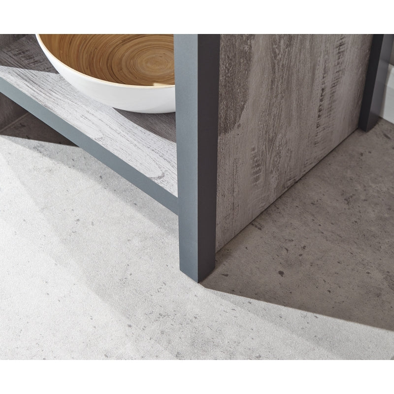 Boston Side Table Metal & Wood Grey 1 Shelf - Image 5