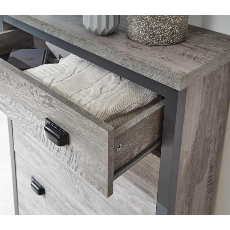 Boston Tall Shoe Storage Metal & Wood Grey 2 Doors 2 Shelves 1 Drawer - Image 6