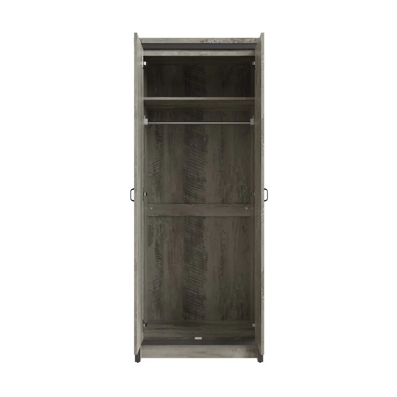 Boston Tall Wardrobe Grey 2 Doors 1 Shelf - Image 4