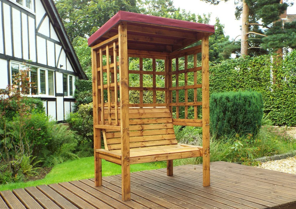 Bramham Garden Arbour by Charles Taylor - 2 Seats Burgundy Cushions - Image 2