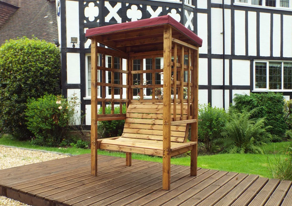 Bramham Garden Arbour by Charles Taylor - 2 Seats Burgundy Cushions - Image 3