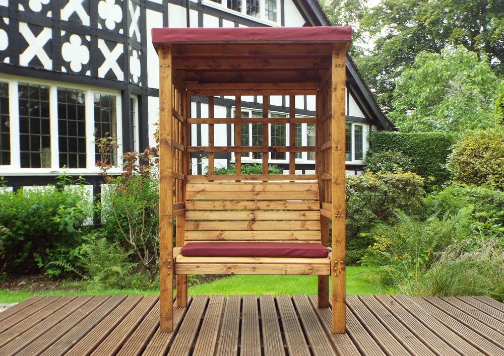 Bramham Garden Arbour by Charles Taylor - 2 Seats Burgundy Cushions - Image 6