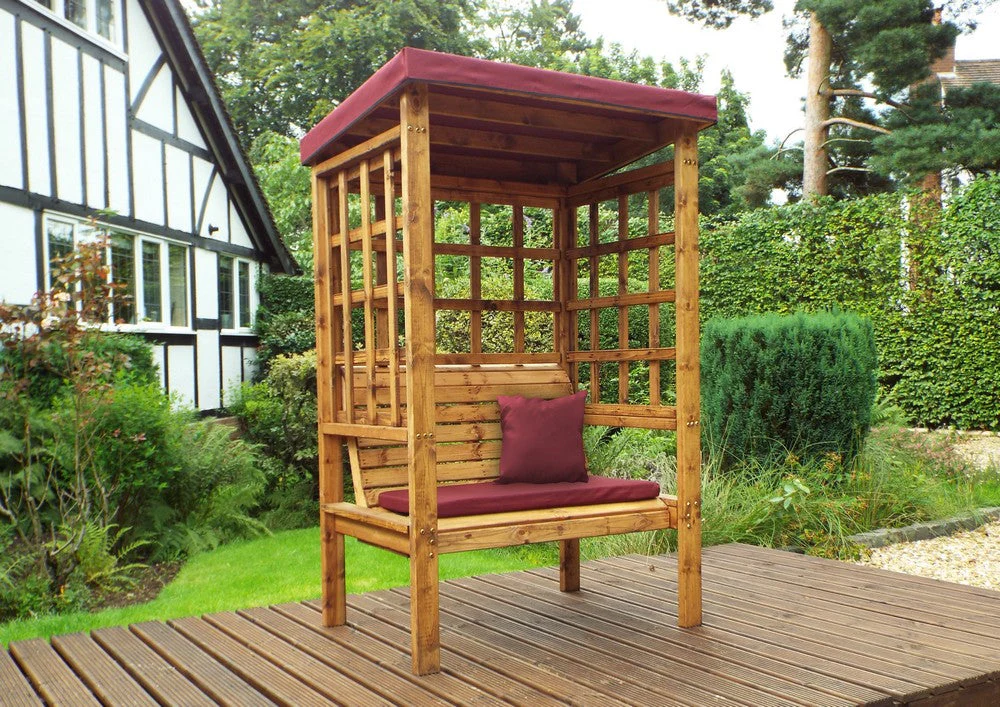 Bramham Garden Arbour by Charles Taylor - 2 Seats Burgundy Cushions - Image 7