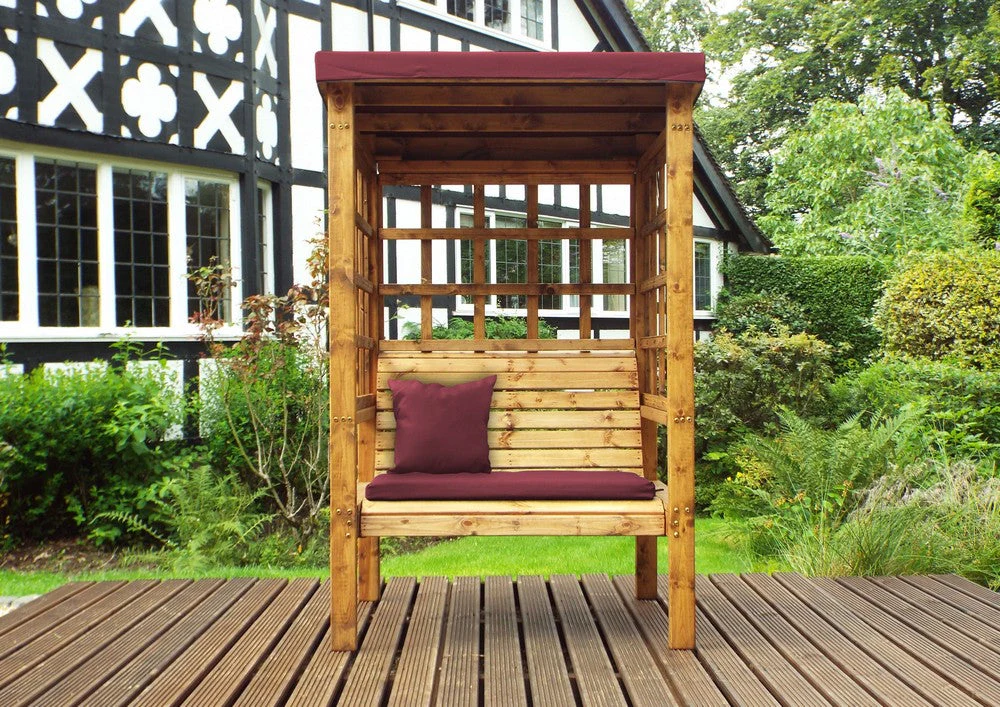 Bramham Garden Arbour by Charles Taylor - 2 Seats Burgundy Cushions - Image 8