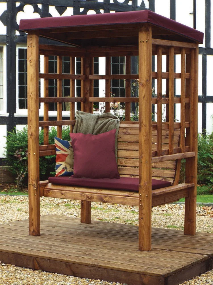 Bramham Garden Arbour by Charles Taylor - 2 Seats Burgundy Cushions - Image 9