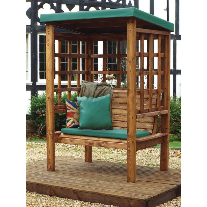 Bramham Garden Arbour by Charles Taylor - 2 Seats Green Cushions - Image 3